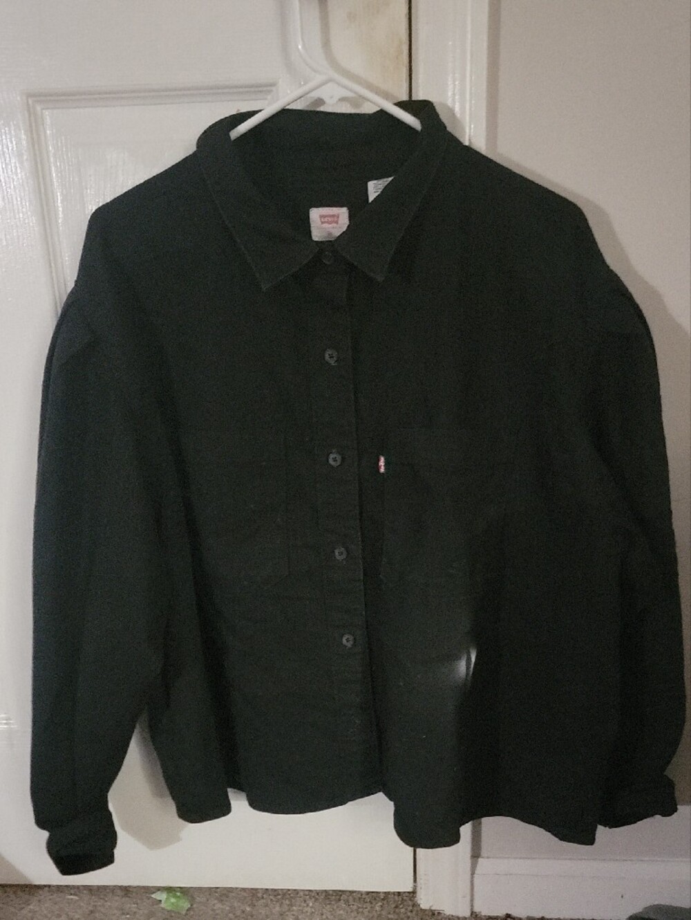 Levi's Black Button-Up Lightweight Shirt Jacket with Chest Pockets